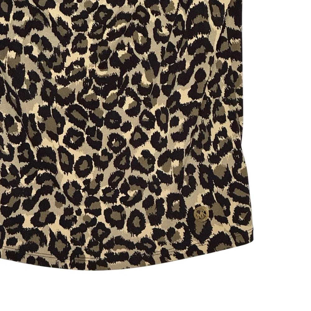 Michael Michael Kors XL Animal Print Polyester/Span Sleeveless Draped Neck Top